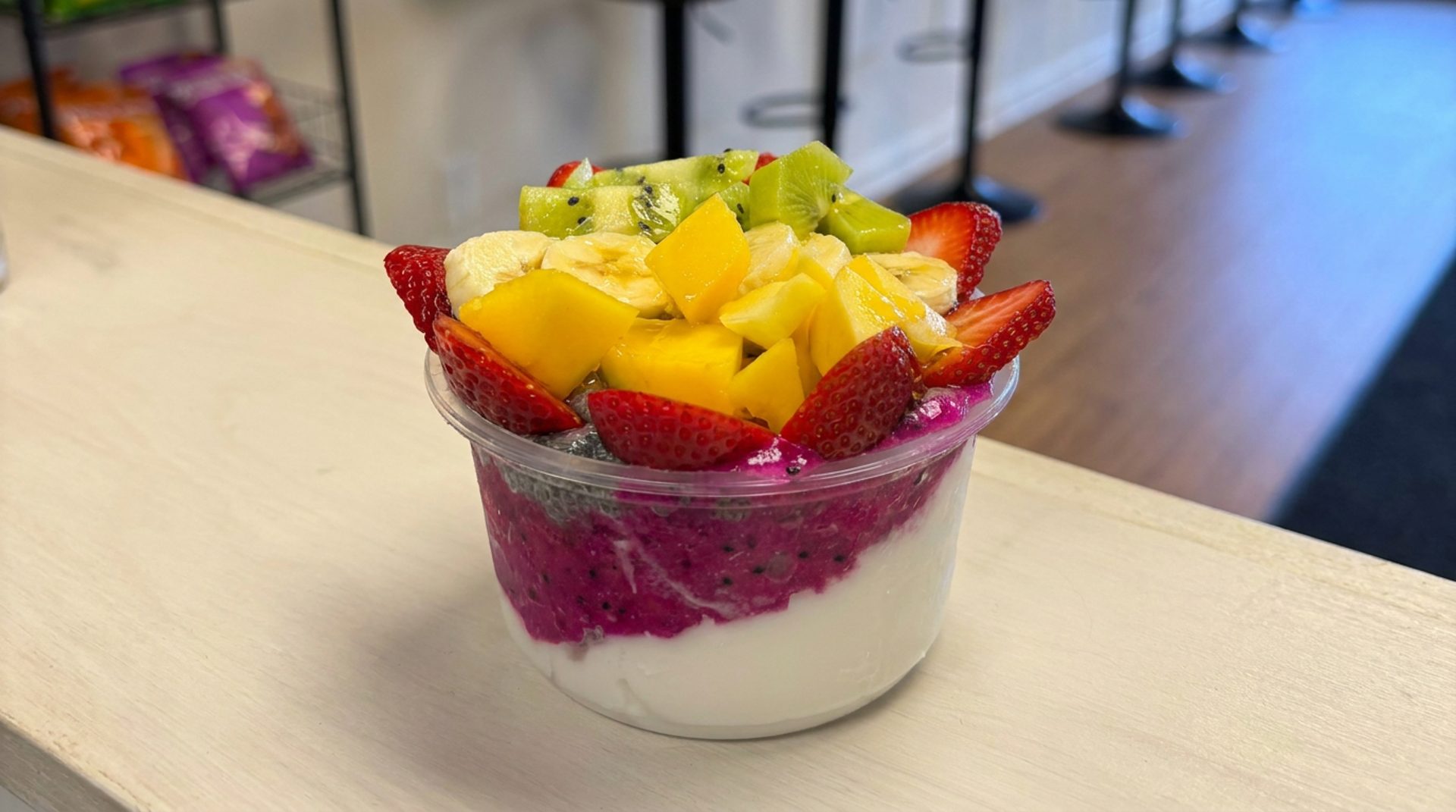 Fresh fruit at the center