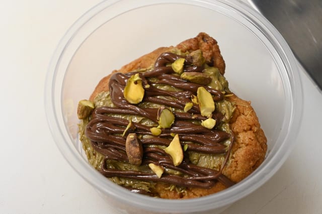 Dubai Chocolate Chip Protein Cookie.